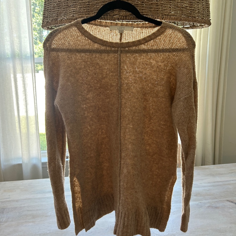 LOFT Soft Tan Crew Neck Sweater